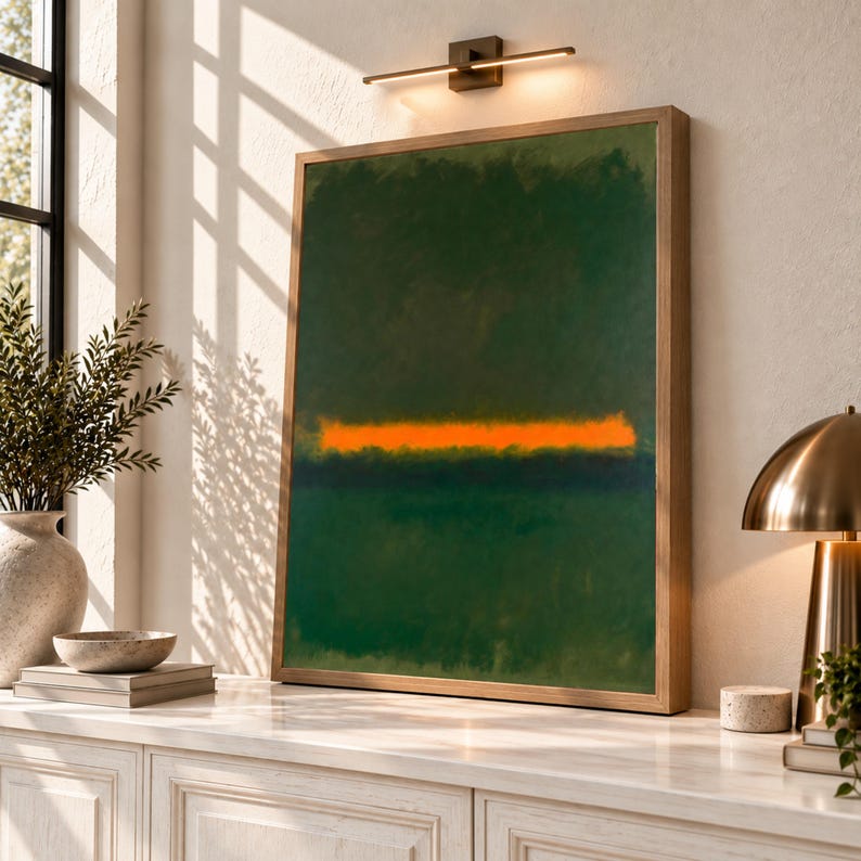 Mark Rothko Green and Orange Abstract Canvas Print, Color Block Wall ...