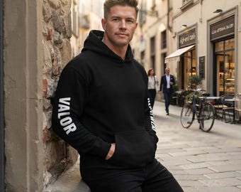 Felpa con cappuccio VALOR Heavyweight in cotone e poliestere, modello oversize streetwear (227 g/m²)