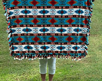 Southwest Blanket Tied Throw      42 X 50