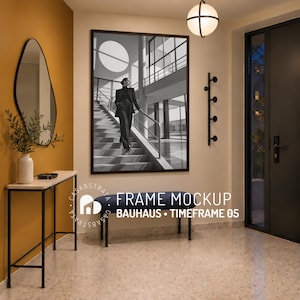 Bauhaus Foyer Frame Mockup PSD, Oversized Vertical 2:3 Smart Object – TIMEFRAME 05 (Digital Download)