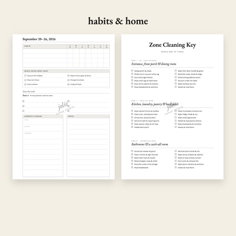 2027 A5 Planner Inserts | Printable Weekly Meal Planner Cleaning ...