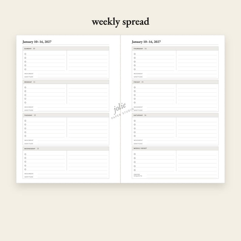 2027 A5 Planner Inserts | Printable Weekly Meal Planner Cleaning ...