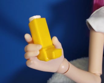 Smartdoll Sized Inhaler - Yellow Pretend Medical Device Prop For 1/3 Scale Dolls