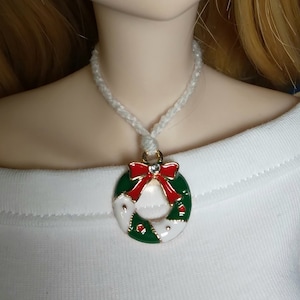 1/3 Scale BJD Smartdoll Sized Christmas Wreath Charm Necklace - Pendant Necklace -Smart BJD doll Jewelry