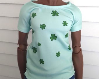 1/3 Scale Smartdoll Boy Sized T Shirt - Shamrocks  - Smart doll Sized clothes