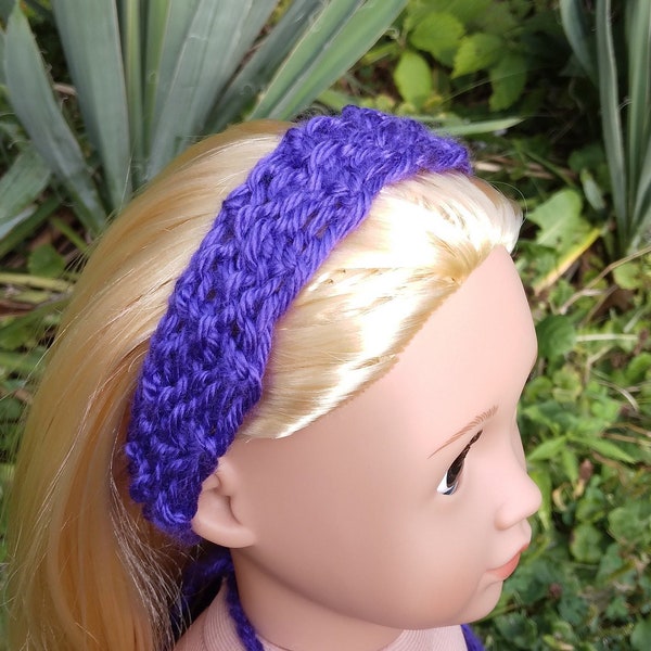 Fits Most 18" Fashion Dolls - Purple Loom Kint Headband Hairband - Fits Most 18" Dolls including AG OG ILY