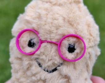 Simple Round Magenta Glasses Frames For Jelly Peanut Bean and Other Similar Plushies