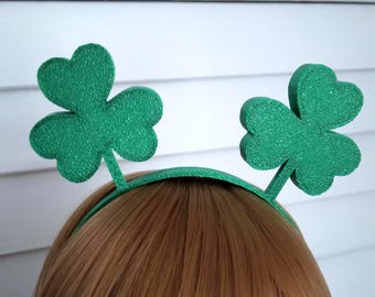 1/3 Scale BJD Smartdoll Sized Shamrocks Headband - Green Metallic Shamrocks -Smart BJD doll Jewelry