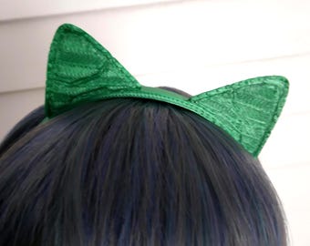 1/3 Scale BJD Smartdoll Sized Mecha Cat Ears Headband - Metallic Green Cat Ears -Smart BJD doll Jewelry