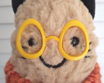 Yellow Egg Shaped Glasses Frames For Jelly Peanut Bean and Other Similar Plushies