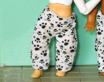 Tiny Paw Prints Pants  - Fits Chelsea Sized , 1:6 Scale Toddlers, Obitsu 11 , Obitsuroid, Nendoroid Dolls