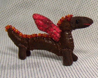 Mini Patchwork Dragon No. 24 - Dollhouse Miniature Stuffed Animal - Artisan OOAK - Dragon Themed Gift Idea