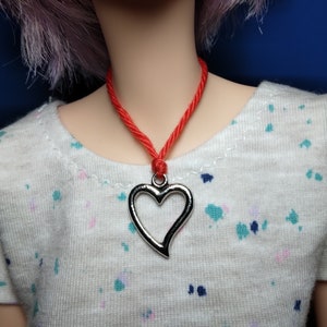 1/3 Scale BJD Smartdoll Sized Large Heart Charm Necklace - Pendant Necklace -Smart BJD doll Jewelry
