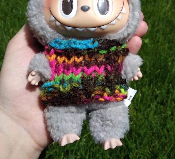 Multi Colors Knit Sleeveless Sweater Fits Most Labu Bag Charm Dolls  Loom Knit Sweater For Stuffed Plushie Animals
