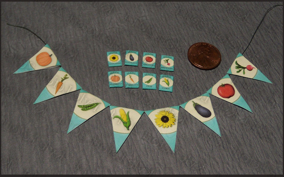 DIY Printable Dollhouse Miniature Garden Seed Packets and Harvest ...