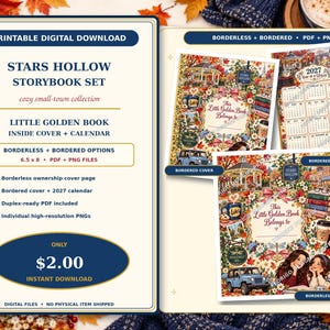 Star Hollow-inspirerat utskrivbart insida omslag till Little Golden Storybook Planner