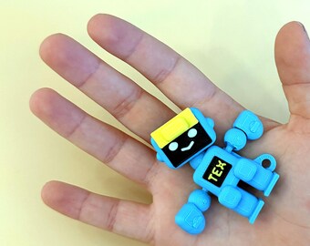 Llavero robot antiestrés, juguete articulado impreso en 3D de Texas para niños