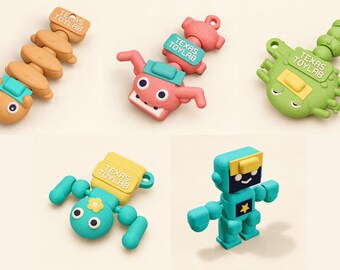 Recuerdos para fiestas infantiles, 10 llaveros articulados antiestrés, juguetes de animales de Texas