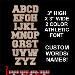 3 inch rhinestone letters, College font letters, sports letters. Personalized rhinestone bling letters,  LARGE letters, jersey letters