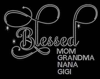 Downloadable Rhinestone template, Instant download rhinestone design, svg rhinestone file, Blessed bling svg cut file