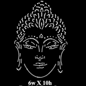 Buddha iron on bling, buddha head rhinestone decal, Buddha template, Bedazzeled Buddha