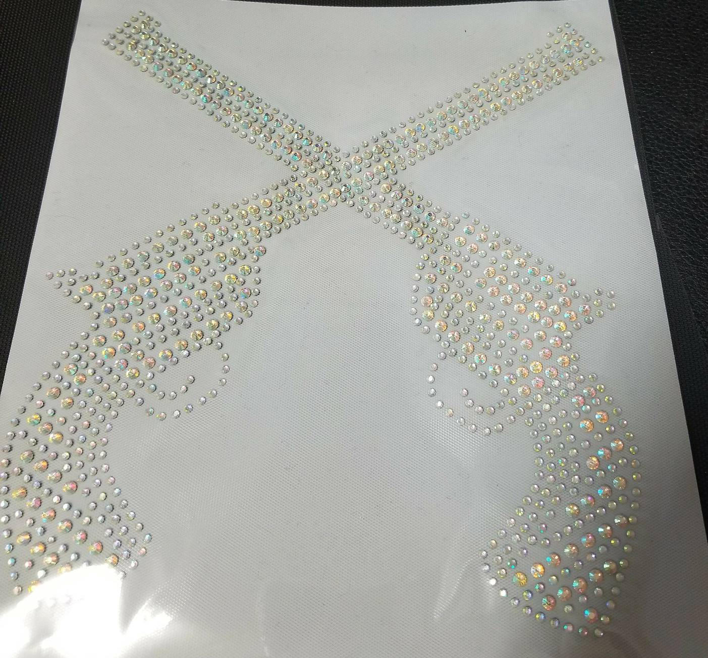 Top Gun Rhinestone Transfer Gun Rhinestone Transfer, Crossing Pistol Guns Hot Fix Iron on ...