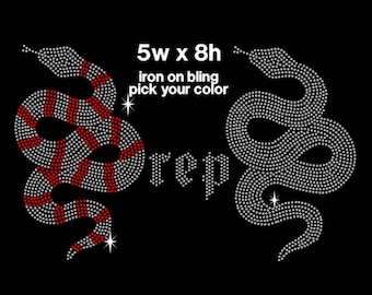 Snake-Custom iron on, Rhinestone iron on template, Snake rhinestone iron on transfer, reputation snakes bling iron on, bling patch