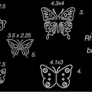 Bling butterflies, small iron on butterflies, butterfly patch, butterfly decal, bling for jeans, rhinestones for pockets and bows