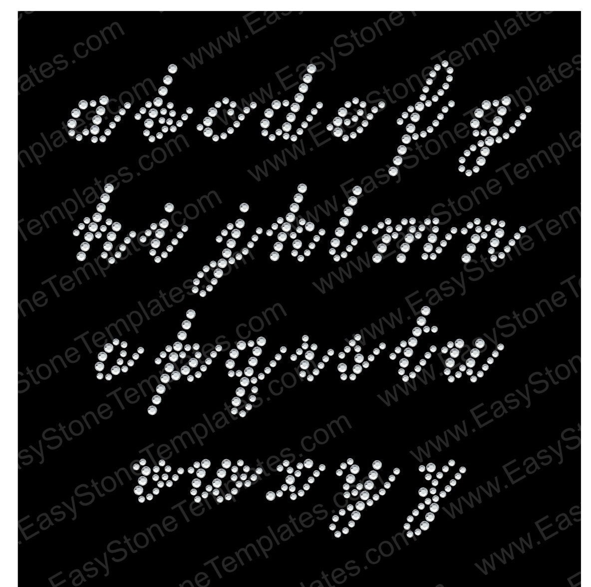Mini Script Letters Mini Script Alphabet Rhinestone Iron on Hotfix Transfer, DIY Bling ...