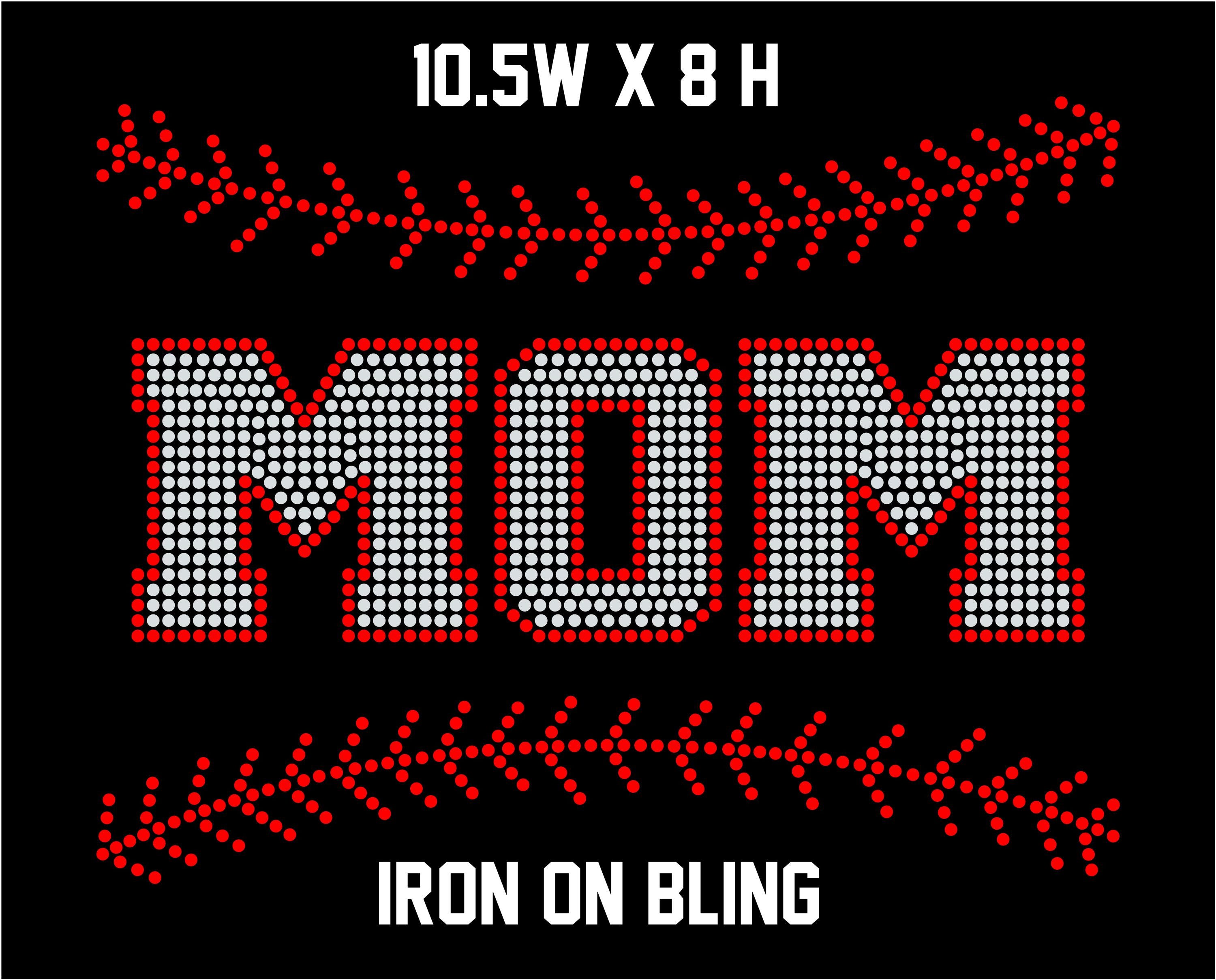 Baseball Rhinestone Iron On, Softball Rhinestone Iron on Bling ...