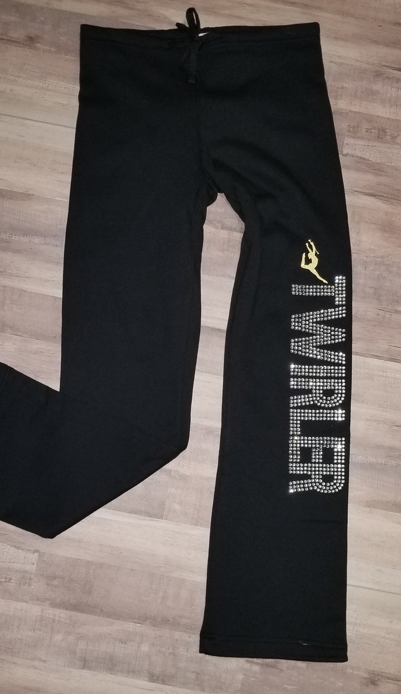 Cheerleader sweat pants rhinestone cheer sweat pants Etsy