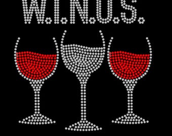 Winos, women in need of sanity, wine bling tee, wine festival shirts, wine rhinestone sayings, wine bedazzled tees