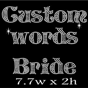 Fancy thick western rhinestone iron on hotfix transfer, Cowgirl font  bling. Personalized names, 3 layers rhinestone letters