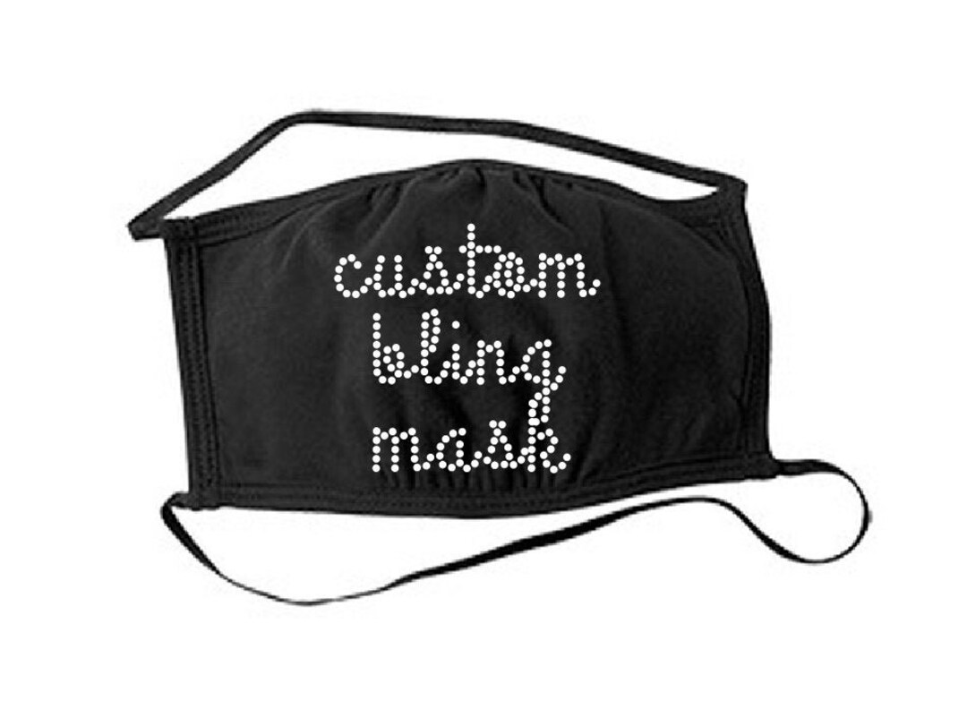 Personalized Bling Mask, Personalized Face Coverings, 3 Ply Face Mask