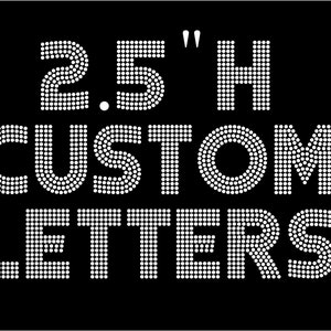 2.5 inch high iron on bling, Alphabet rhinestone iron on hotfix transfer, Personalized rhinestone letters, rhinestone numbers