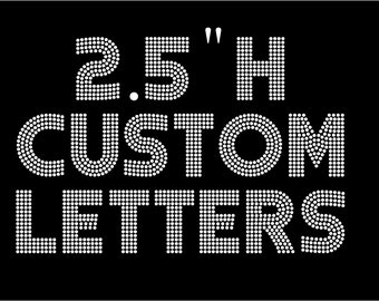 2.5 inch high iron on bling, Alphabet rhinestone iron on hotfix transfer, Personalized rhinestone letters, rhinestone numbers