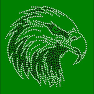 Eagles iron on bling, Rhinestone eagle head, eagle transfer, template, bedazzled, bejeweled decal, diamond eagles head iron on patch, bling