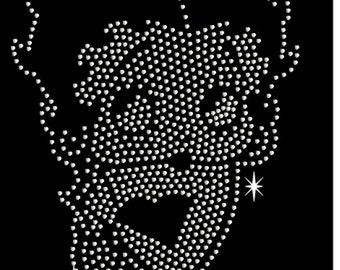 Betty Boop bling iron on, DIY rhinestone iron on, betty boop decal, Bedazzled patch, bejeweled iron on, Bling templates