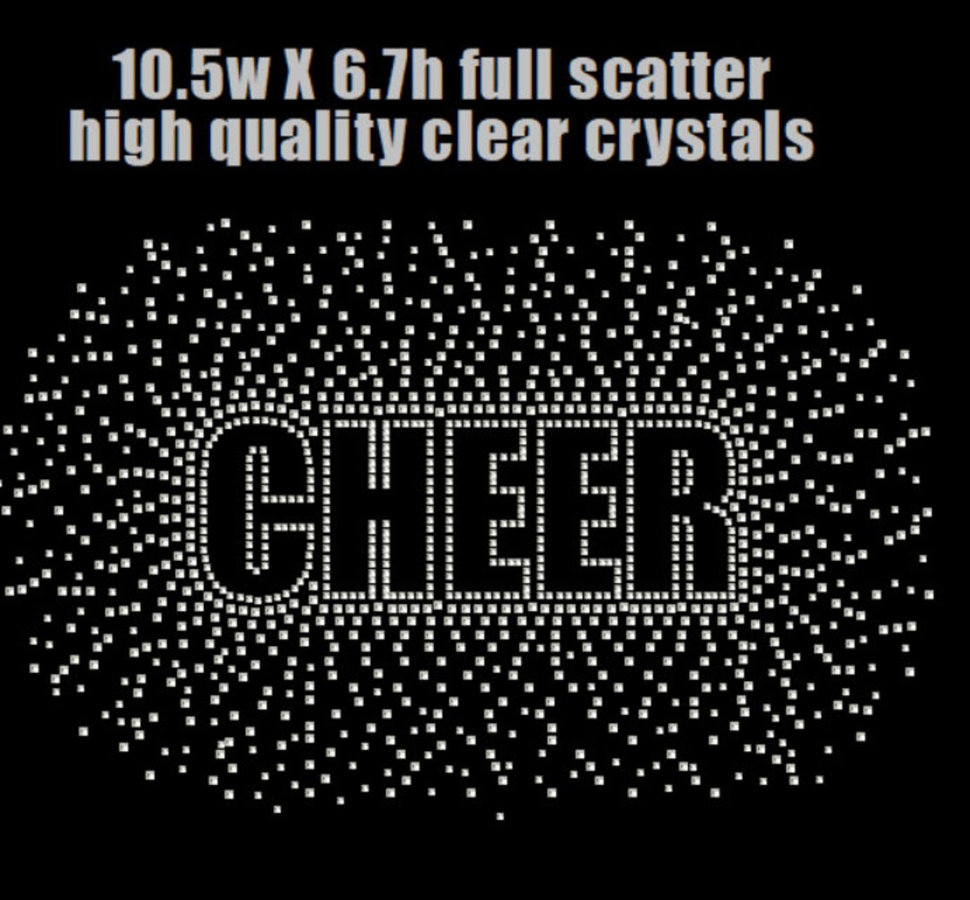 Cheer Scattered Rhinestone Iron on Template. Coach Bling, Custom Name ...