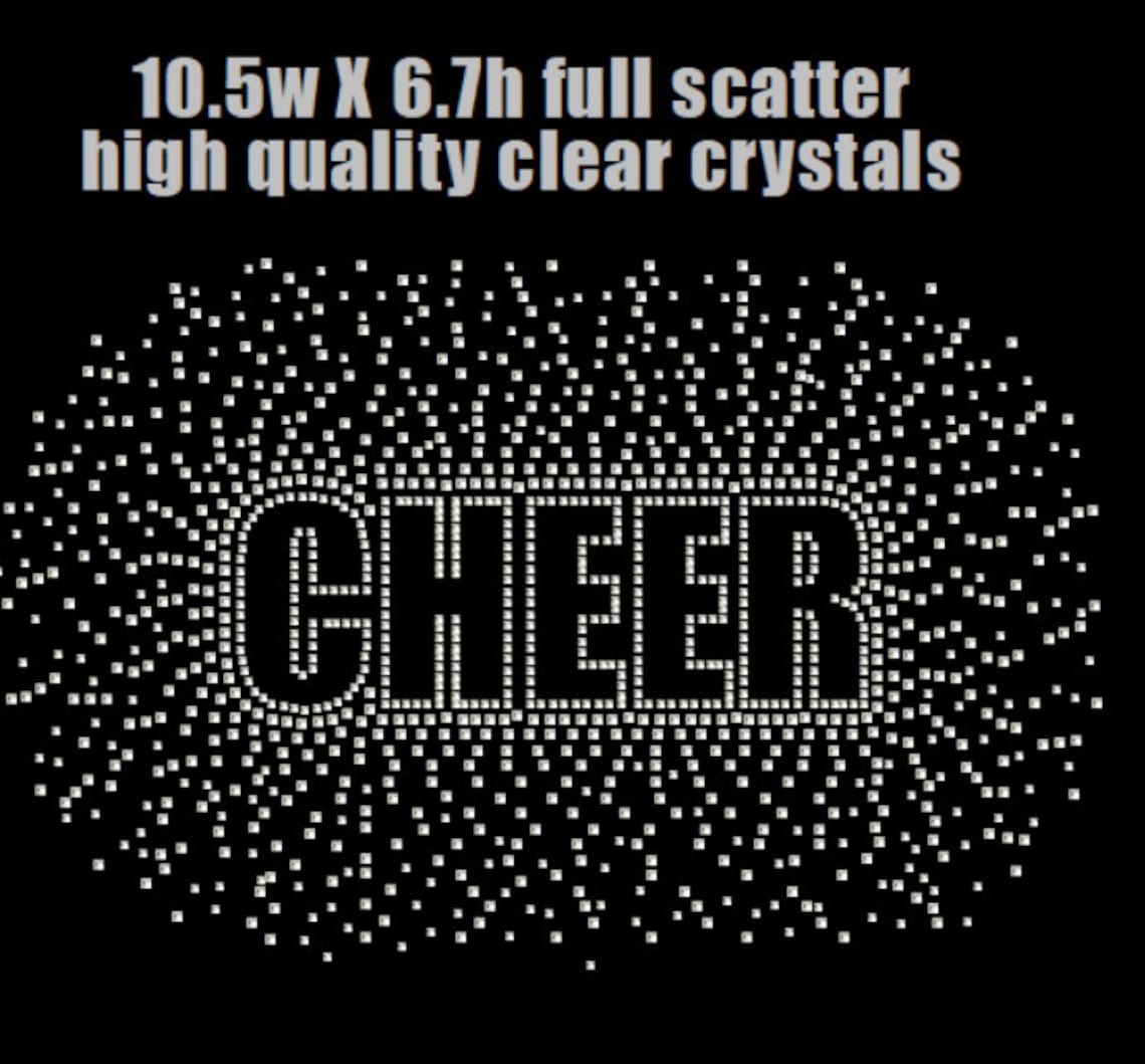 Cheer Scattered Rhinestone Iron on Template. Coach Bling, Custom Name ...