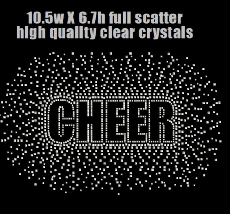 Cheer Scattered Rhinestone Iron on Template. Coach Bling, Custom Name ...
