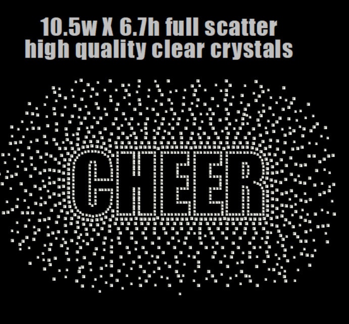Cheer Scattered Rhinestone Iron on Template. Coach Bling, Custom Name ...