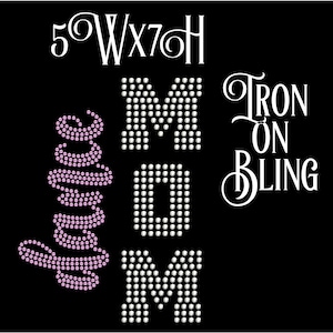 Dance mom rhinestone iron on, Mom bling Iron on applique,Bejeweled iron on, Dance mom template, ballet bling, dance mom decal, Dance mom tee
