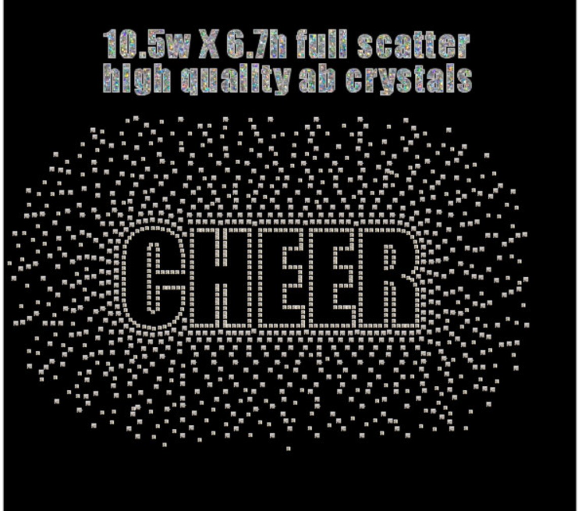 Cheer Scattered Rhinestone Iron on Template. Coach Bling, Custom Name ...