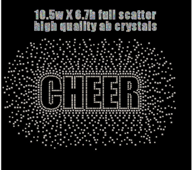 Cheer Scattered Rhinestone Iron on Template. Coach Bling, Custom Name ...
