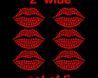 Small Bling lips, rhinestone iron on, hotfix transfer, Iron on lips, Lips templates, bling lips, sheets of rhinestone iron on lips