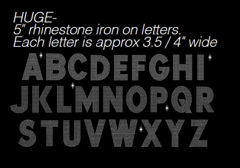 Athletic Alphabet Iron on Rhinestone Transfer