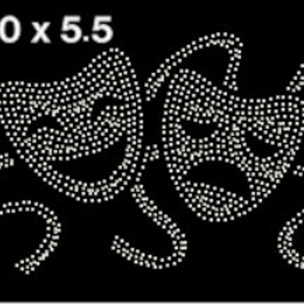 Drama Bling, Theatre Bling, Rhinestone Mask, mask svg, mask dxf file