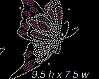 Butterfly rhinestone iron on,  DIY iron on bling, butterfly spangles, iron on patch, iron on decal