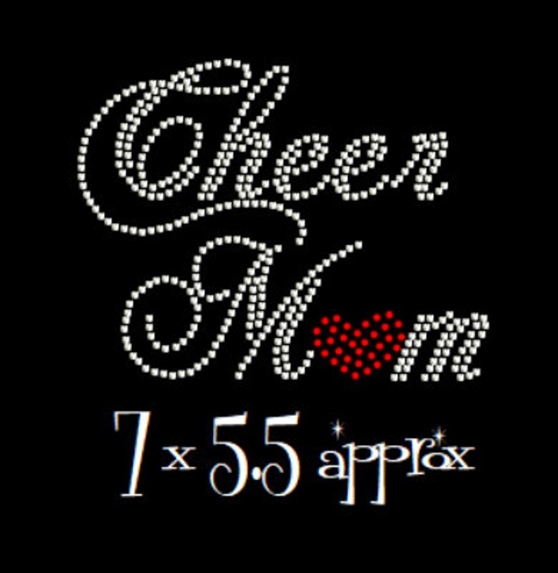 Rhinestone The Real Moms of Cheer Hotfix Iron On Transfer Applique Bling Rhinestone The Real Moms of Cheer Hotfix Iron On Transfer Applique Bling